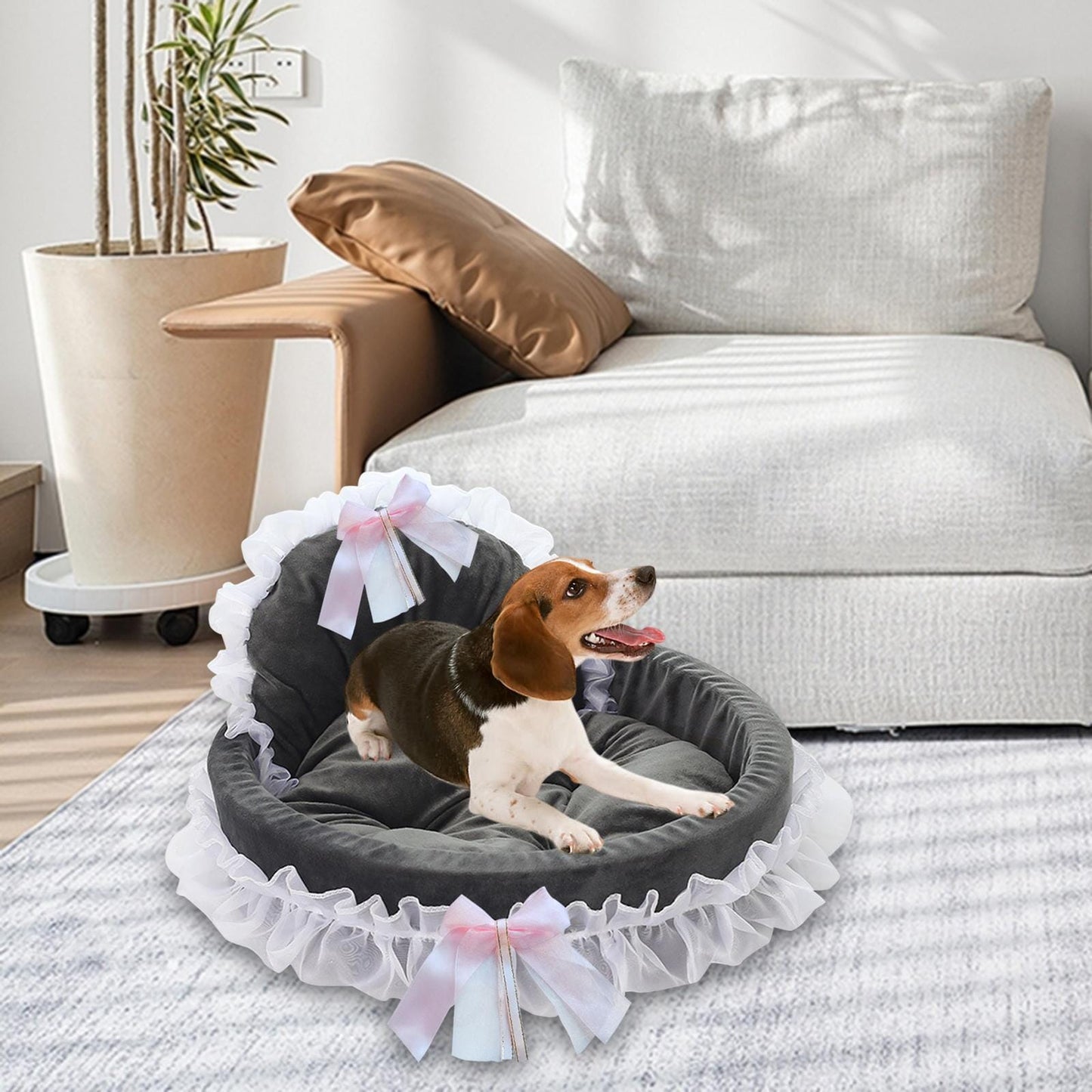 Lit Pour Chien - CuteLaceDogBed™ - Gris - Dorlote Ton Chien