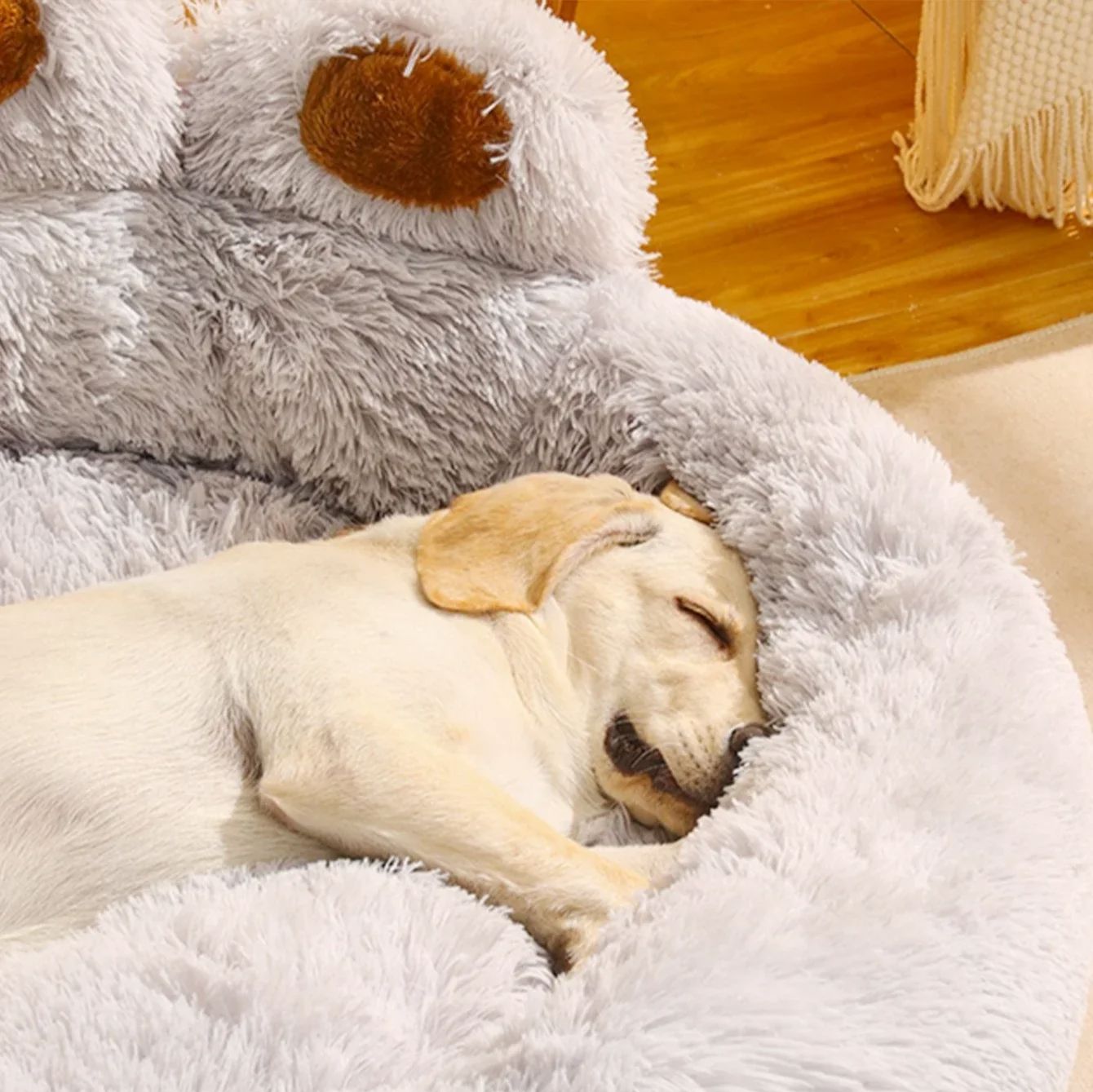Lit pour Chien - FluffyDogBed™ - Gris - Dorlote Ton Chien