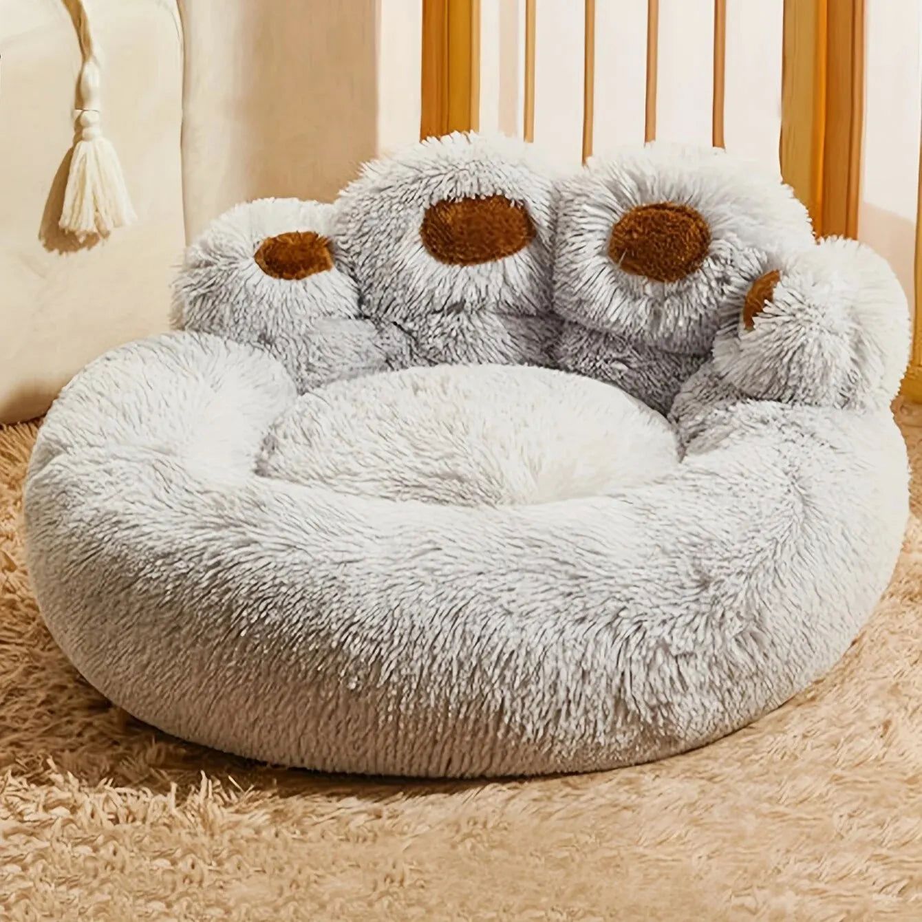 Lit pour Chien - FluffyDogBed™ - Gris - Dorlote Ton Chien