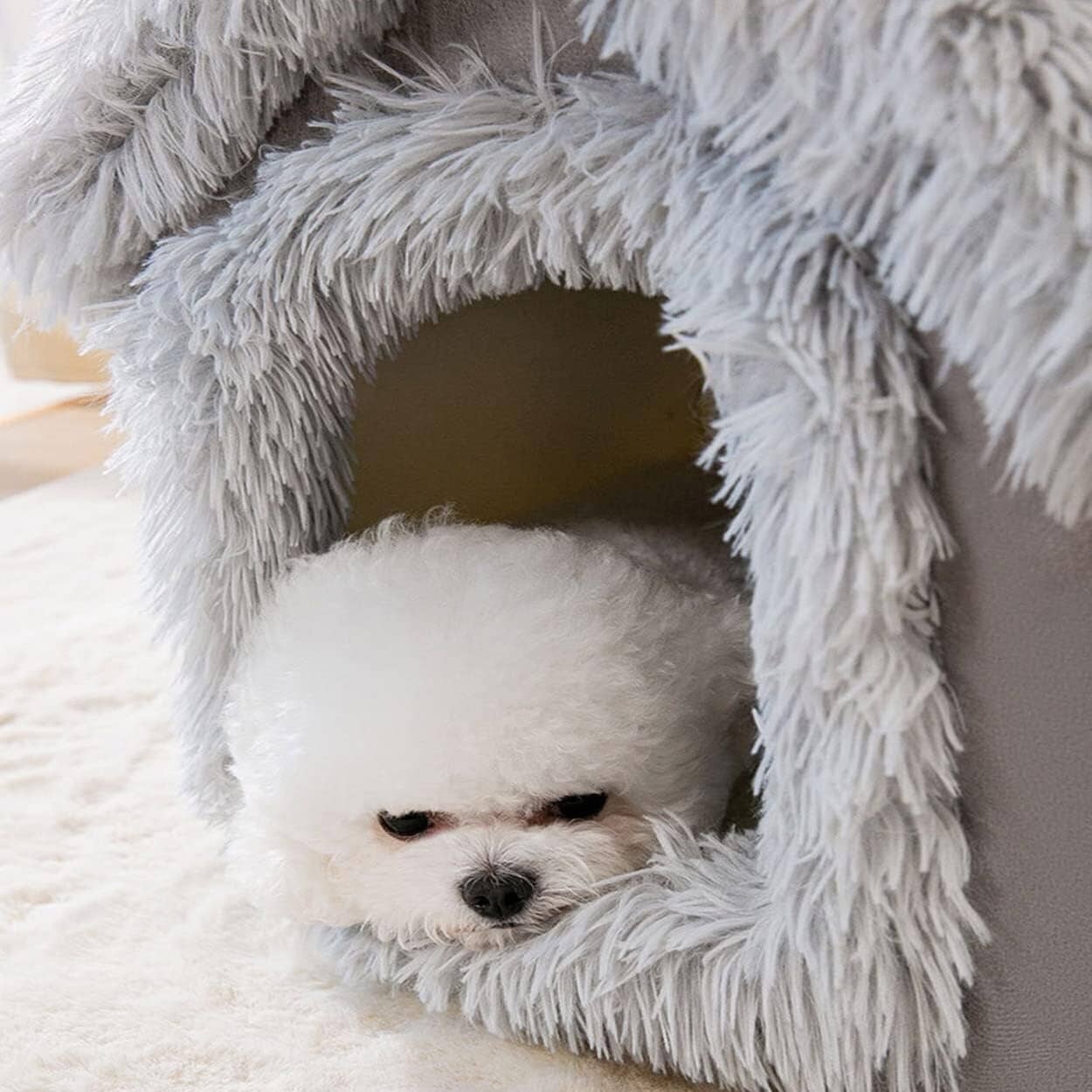 Niche Chien - ComfortableDogHouse™ - Gris Fourrure - Dorlote Ton Chien