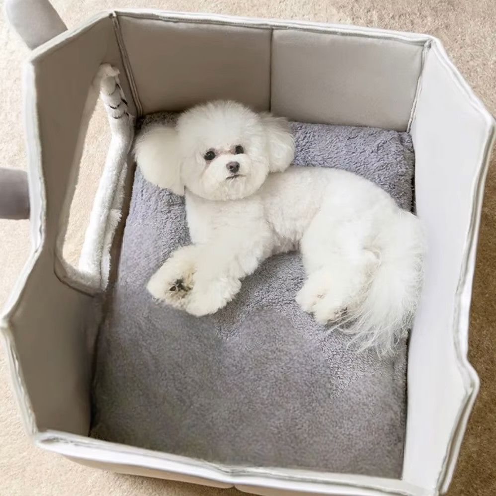 Niche Chien - ComfortableDogHouse™ - Gris Toiture Double - Dorlote Ton Chien