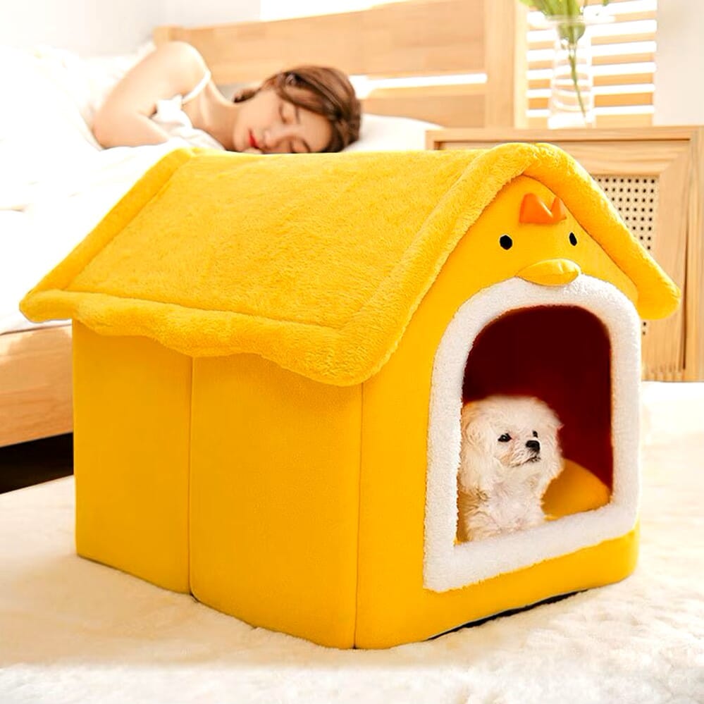 Niche Chien - ComfortableDogHouse™ - Jaune Poussin - Dorlote Ton Chien