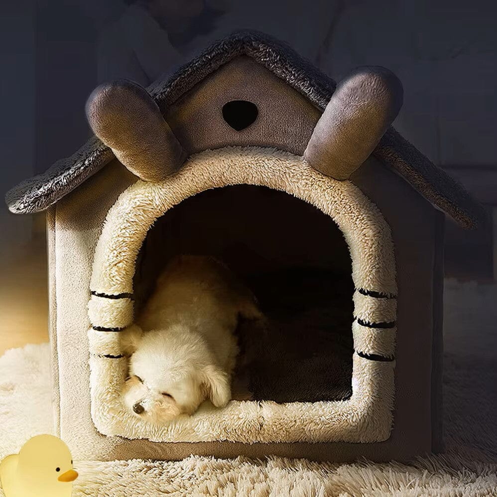 Niche Chien - ComfortableDogHouse™ - Toit simple gris - Dorlote Ton Chien