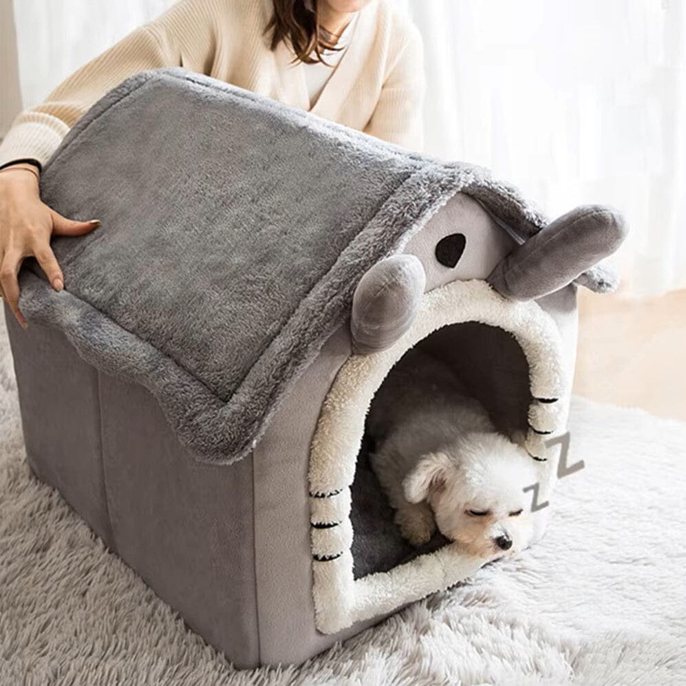 Niche Chien - ComfortableDogHouse™ - Toit simple gris - Dorlote Ton Chien