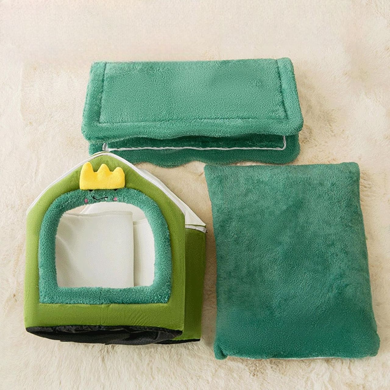 Niche Chien - ComfortableDogHouse™ - Vert Dinosaure - Dorlote Ton Chien