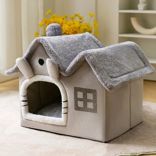 Niche Chien - ComfortableDogHouse™ - Gris Toiture Double - Dorlote Ton Chien