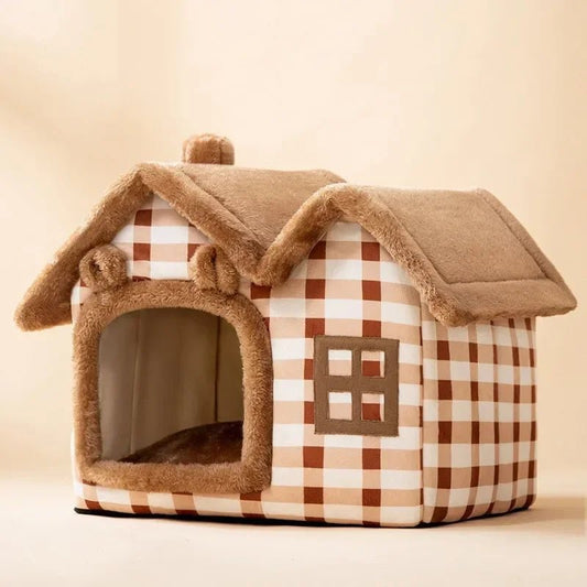 Niche Chien - ComfortableDogHouse™ - Marron Toiture Double - Dorlote Ton Chien